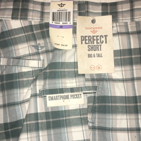 NWT Men’s Dockers plaid casual shorts sz 48 - Picture 2 of 2
